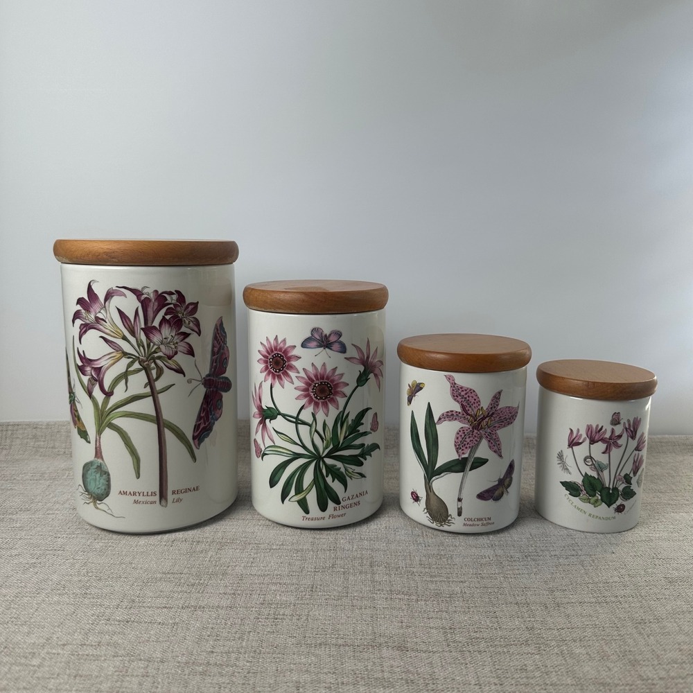 Vintage Portmeirion Botanic Garden Ceramic Canister Set of 4 | 1970s